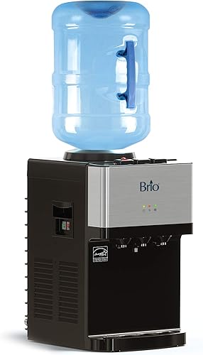 Miniatura 1 de Brio Dispensador de enfriador de agua para encimera de carga superior con agua fría caliente y temperatura ambiente Aprobado por UL  Energy Star