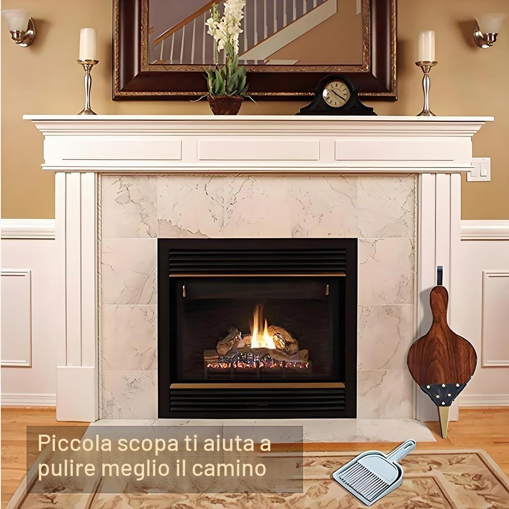 Soffietto a chiodi dorati, soffiatore d'aria in legno, soffietto in plastica, caminetto e barbecue, per barbecue, per esterni, 43 x 19 cm