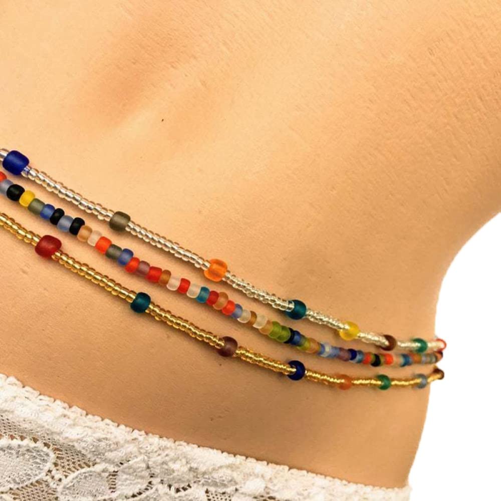 RWRAPS Waist Chain Beaded Handmade Ethnic Belly Chain Waist Jewelry Party Dress Up Jewelry Accessories (D 82cm)