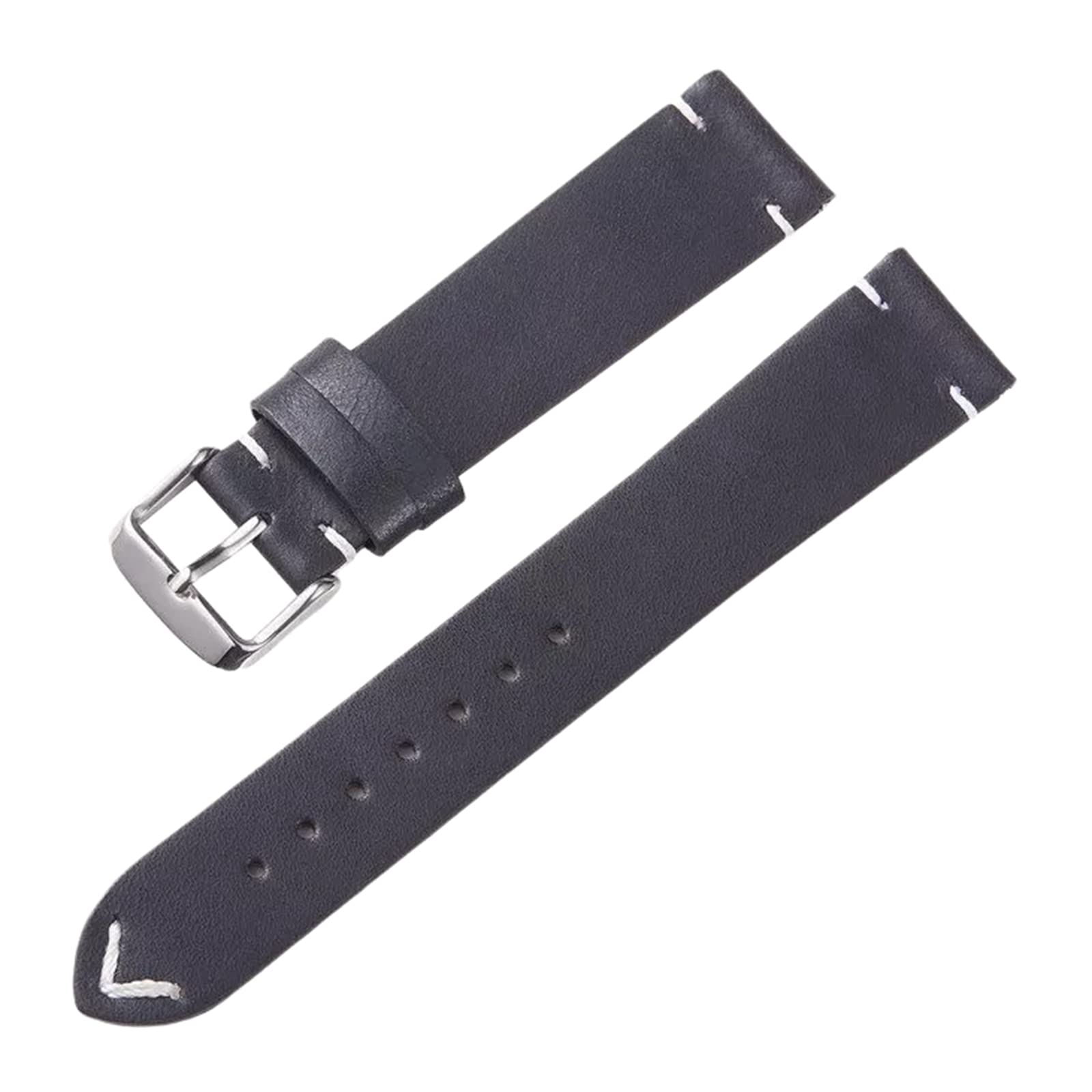 Bracelet montre dégagement rapide cuir mat noir pour montre quartz