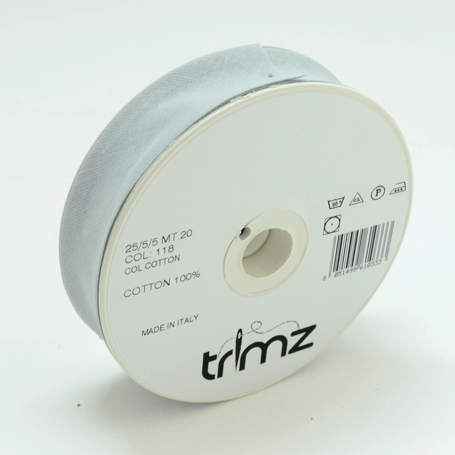 Trimz Bias Binding Tape, Light Grey, 20 Meters, tcol-118 - Image 2