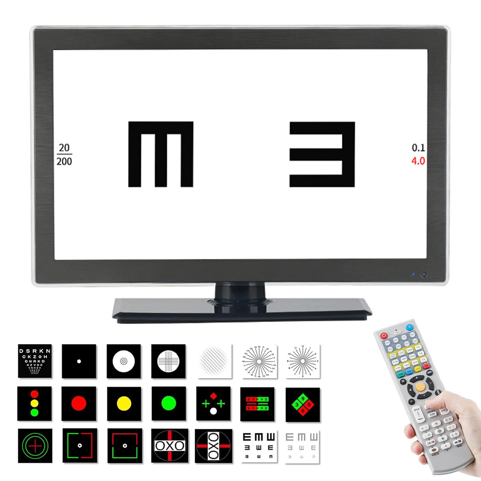 Tableau d'acuité visuelle précis et télécommandé à cibles multiples 21.5 pouces