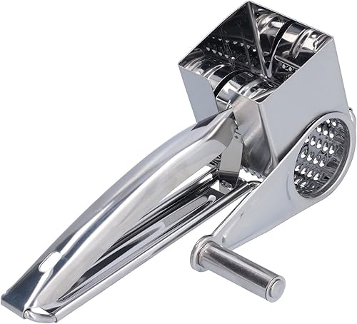 Miniatura 8 de Rallador de queso, mango giratorio de acero inoxidable, rotación manual, ahorro de tiempo, nuez de nuez, molinillo de pollo, herramienta para el