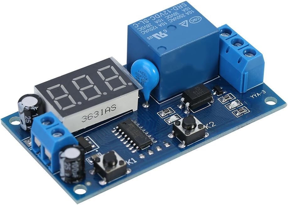 Delay On/Off Infinite Loop Timer Module, Timer Switch Module, DC 12V Adjustable for Fish Tank Repetitive Power for Equipment