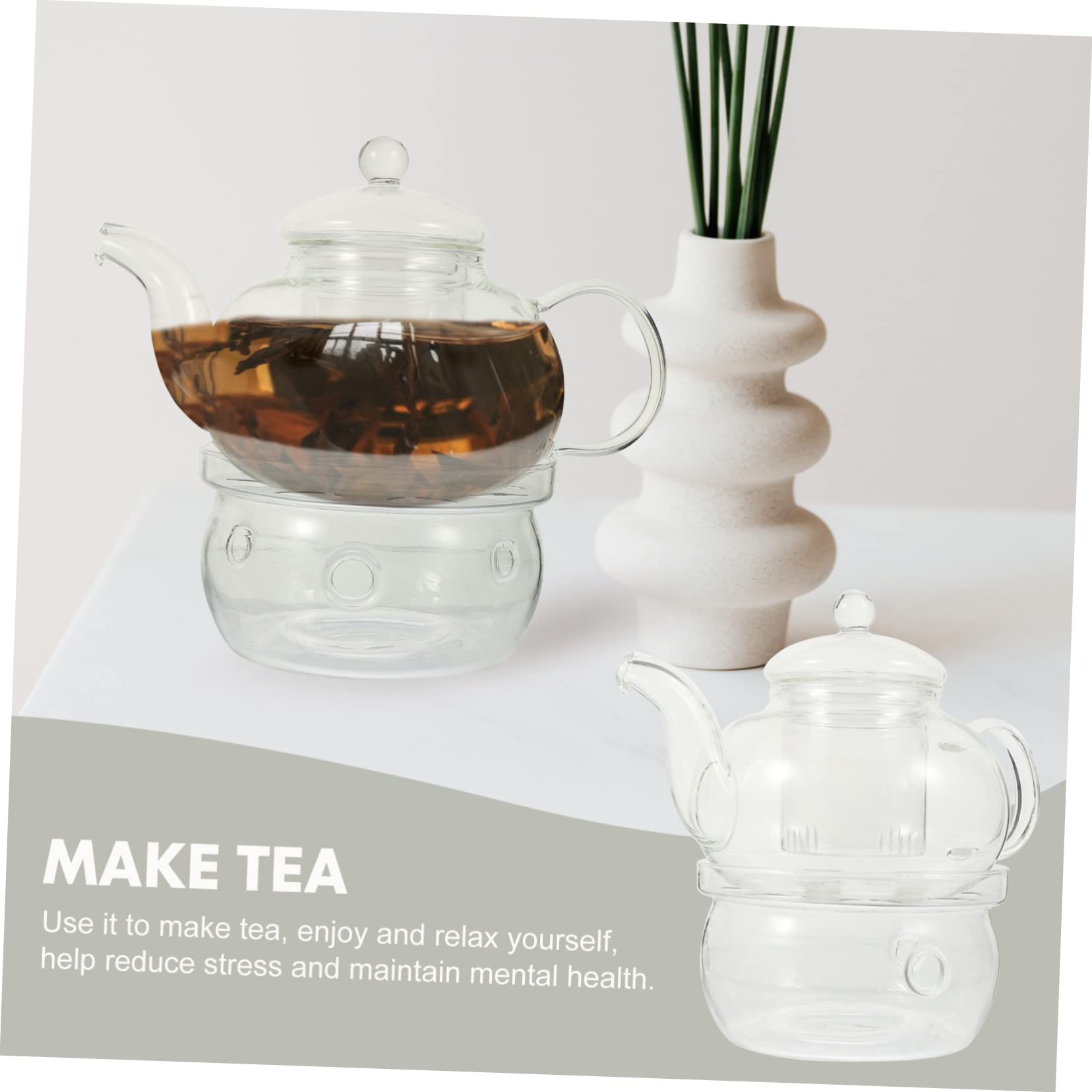 Luxshiny Teekanne Glas mit Tasse für Teezeremonie Zubehör für Tee Service Teekessel Kung-fu-teezubehör für Zuhause Hotel Teestube