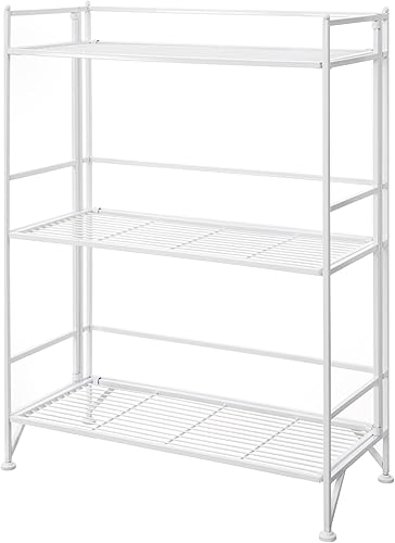 Convenience Concepts Designs2Go - Estante para almacenamiento extra de 2pisos, metal, plegable, Metal, Blanco