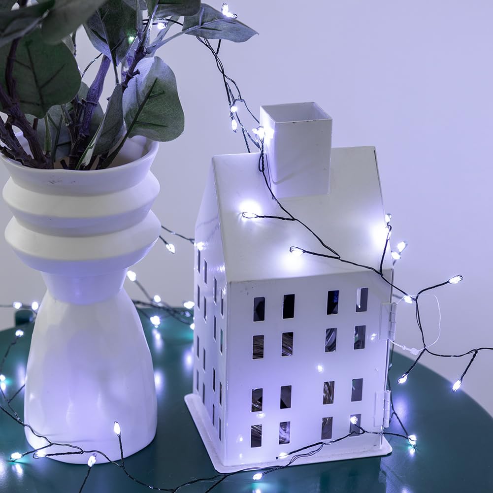 Guirlande Lumineuse Feu d’Artifice 15m 500 LEDs Blanc Froid avec Prise pour Intérieur Fil Argenté Lumières Fées LED avec Télécommande pour Sapin de Noël, Plantes, Chambre, Jardin, Patio
