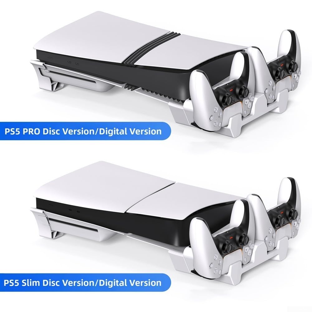 Dock di raffreddamento per ps5 Pro per ps5 Slim, controller di gioco multifunzionale stazione di ricarica stand con ventola per console PlayStation Accessori Hub