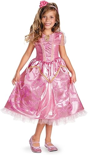 Disguise Disney Sleeping Beauty Aurora Sparkle - Disfraz de lujo para niñas, 4-6X