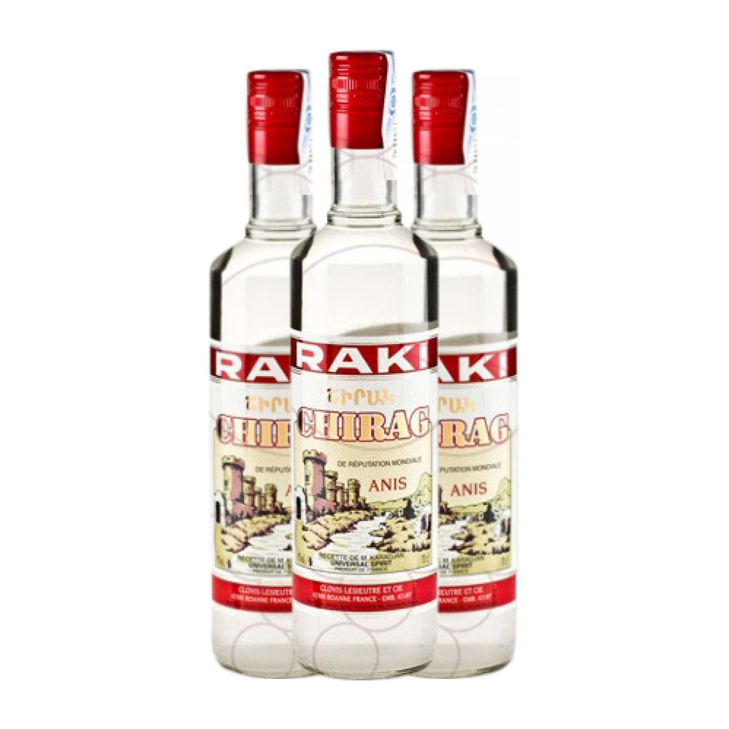 Anisado Raky Chirag Anís 70 cl (Caja de 3 Botellas de 70 cl)