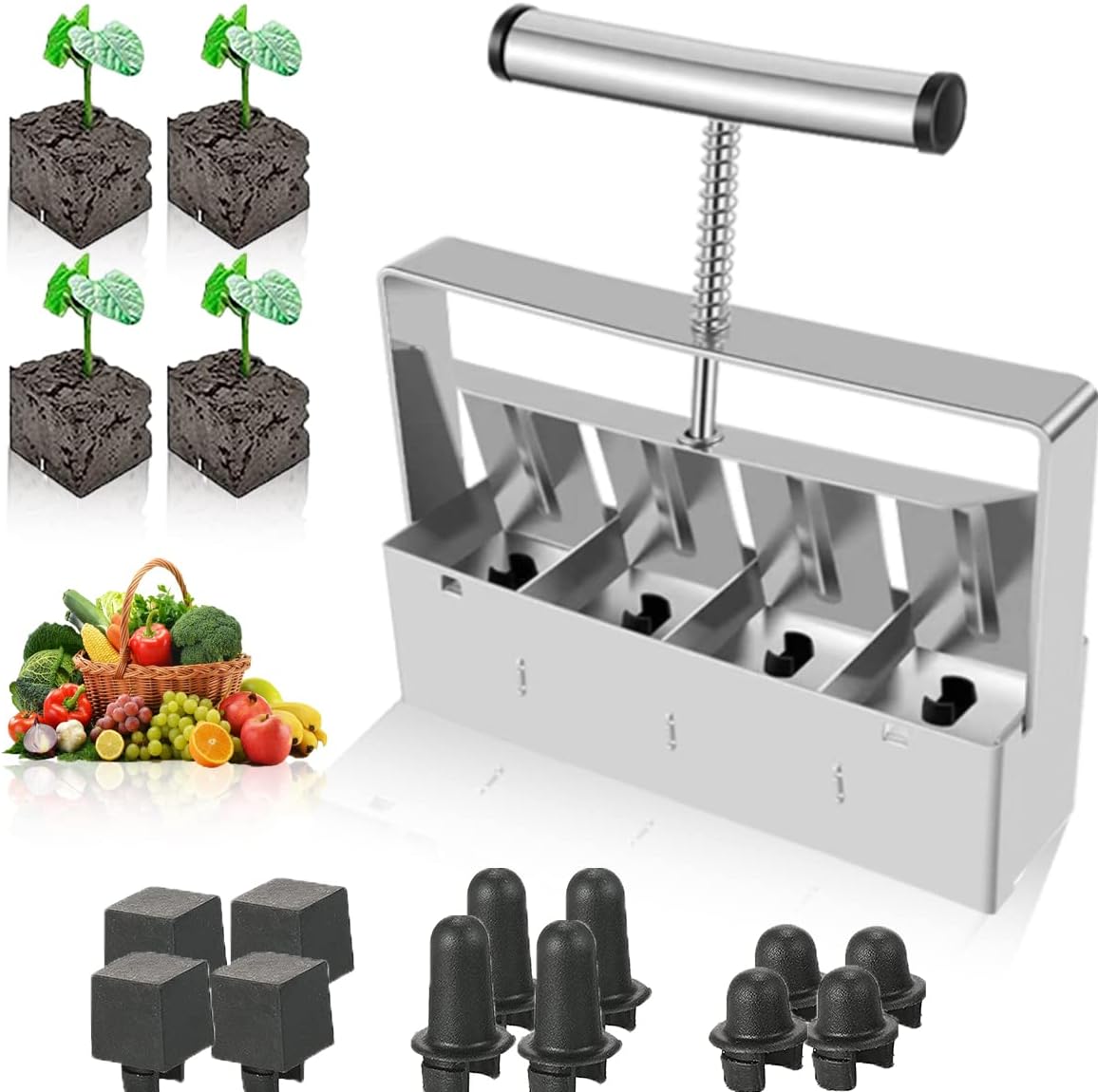 Upgraded Soil Block Maker Micro Soil Blocker Set 2 inch