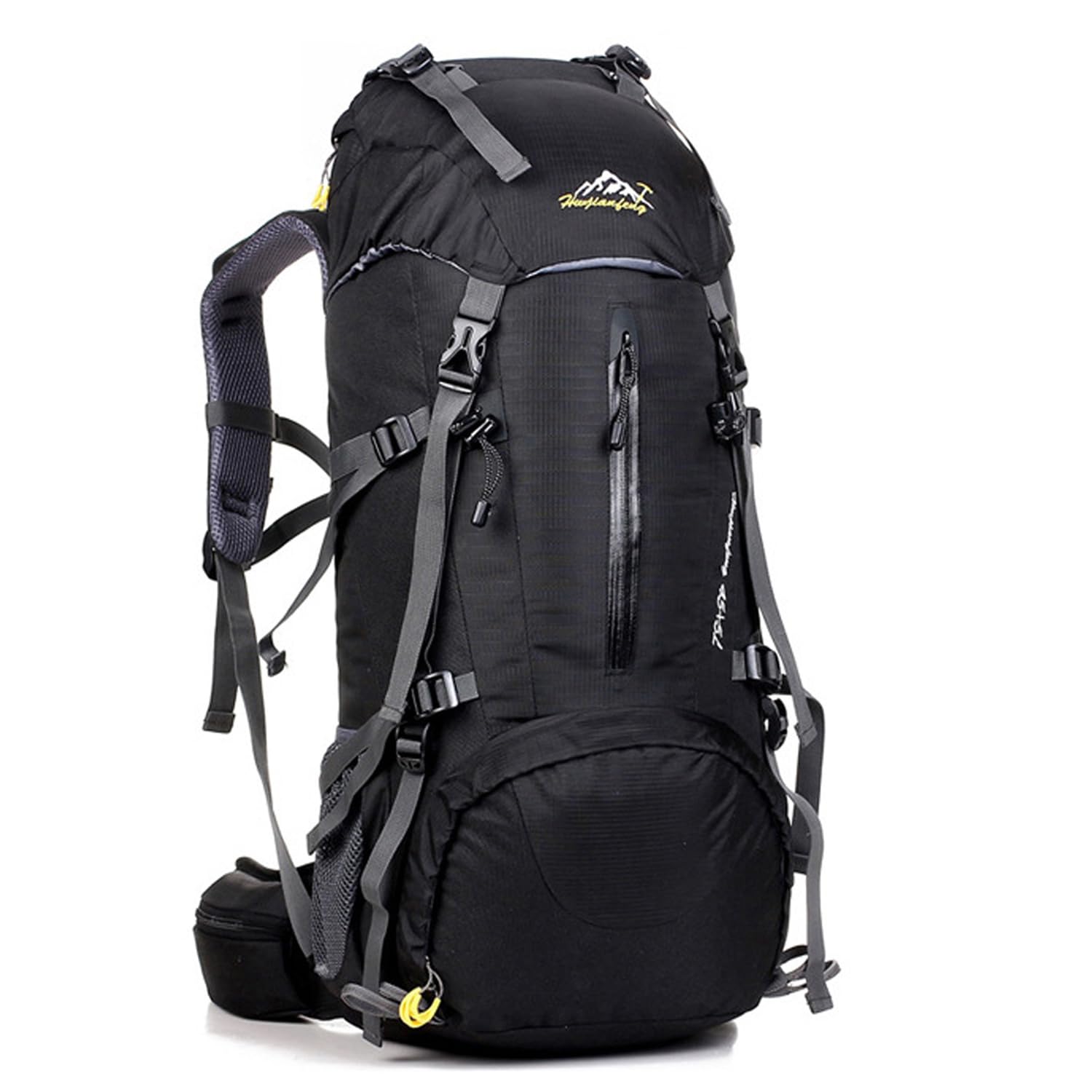 Jemsia 50L Waterproof Hiking Backpack for Men Women, Lightweight Trekking Backpack with Rain Cover, Large Camping Rucksack for Outdoor Sports Travel Hiking Cycling Climbing Mountaineering