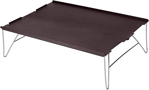 Phsmoo Mesa plegable de aluminio para acampar al aire libre tamaño pequeño fácil de embalar con borde emergente mochila de picnic con bolsa de