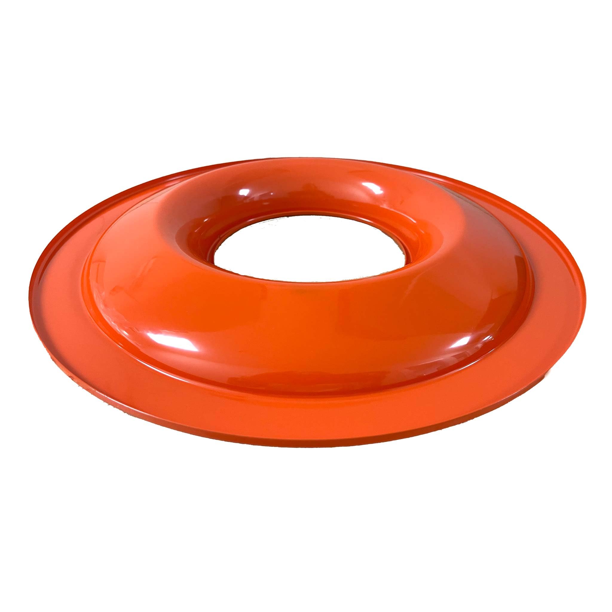 Small Block Chevy 350 13 Inch Round Air Cleaner Kit - Orange Powder Coat, Laser Engraved 350 Logo