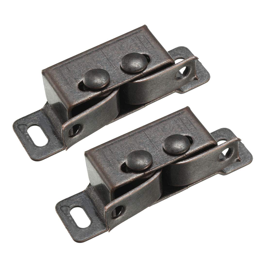 uxcell Retro Wardrobe Door Iron Double Ball Roller Catch Latch, Copper Tone 2pcs