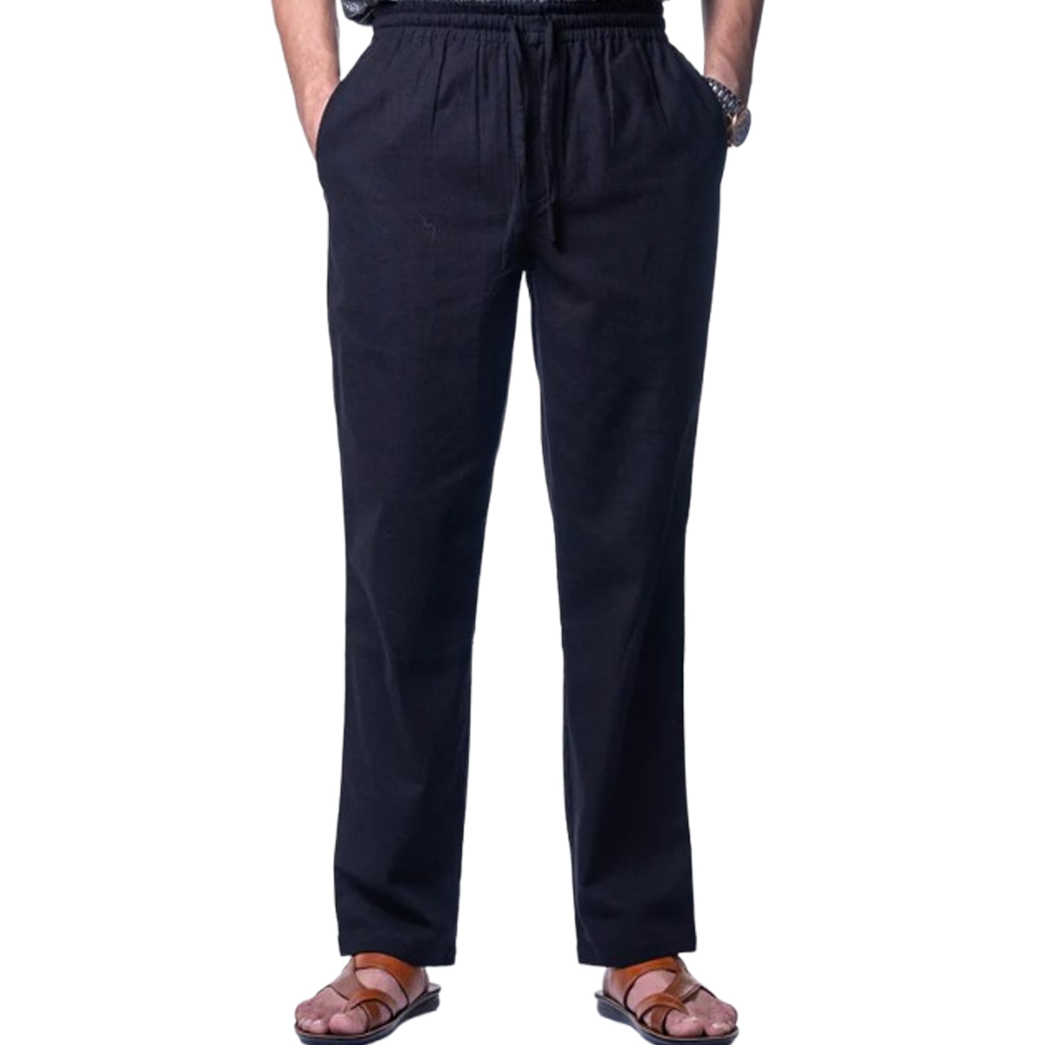 ukal Khadi Cotton Pant Trouser Pyjama for Men's and Women's, Soft Eco-Friendly One Size for Waist 28 to 34 inches, Casual Lounge Wear-picture-20