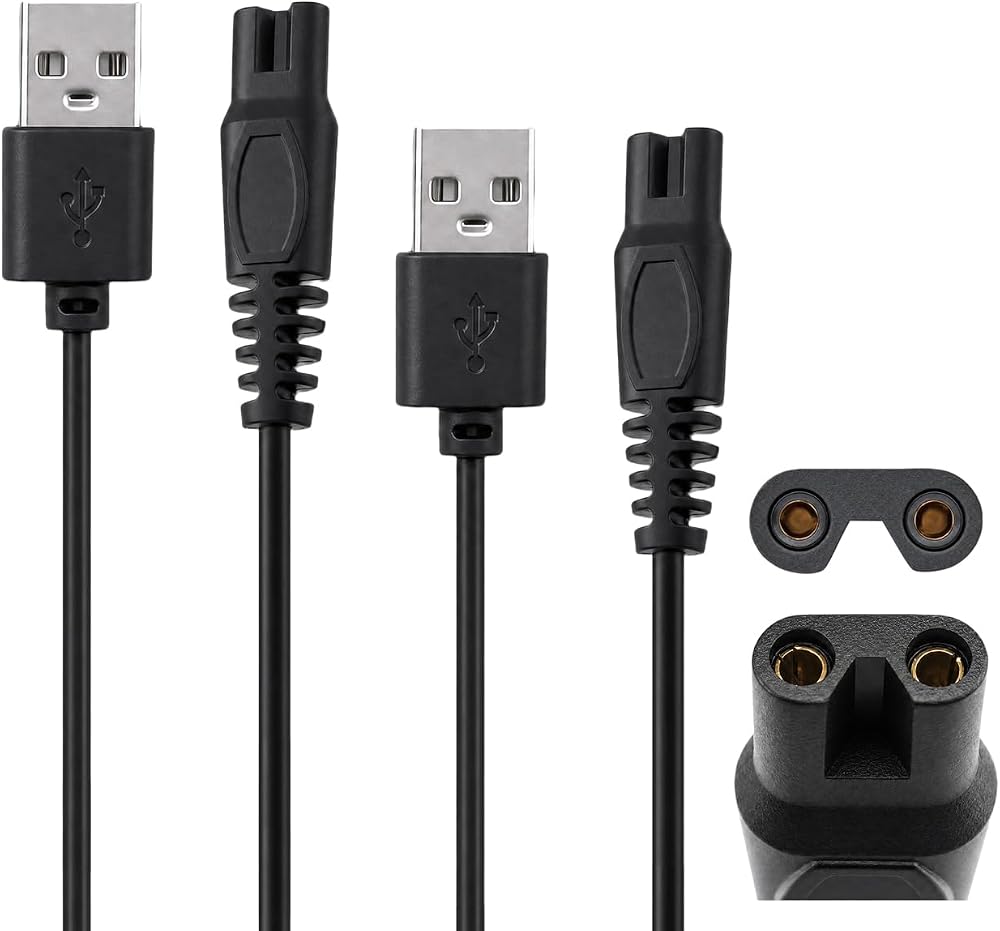 2-Pack 5V USB Charging Cable for Electric Head Shavers and Hair Clippers — 사진 1
