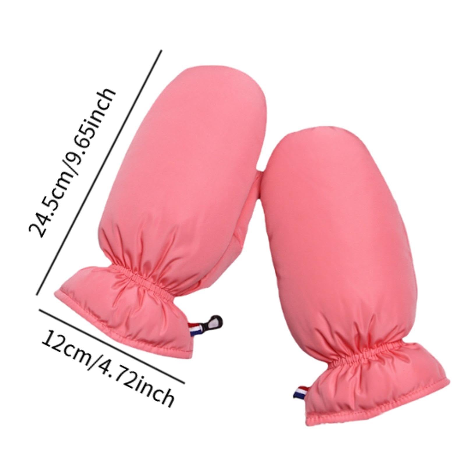 RNXRZANK Down Mittens for Cold Weather Activities - Gloves for Men and Women, Ideal for Skiing and Riding, Pink