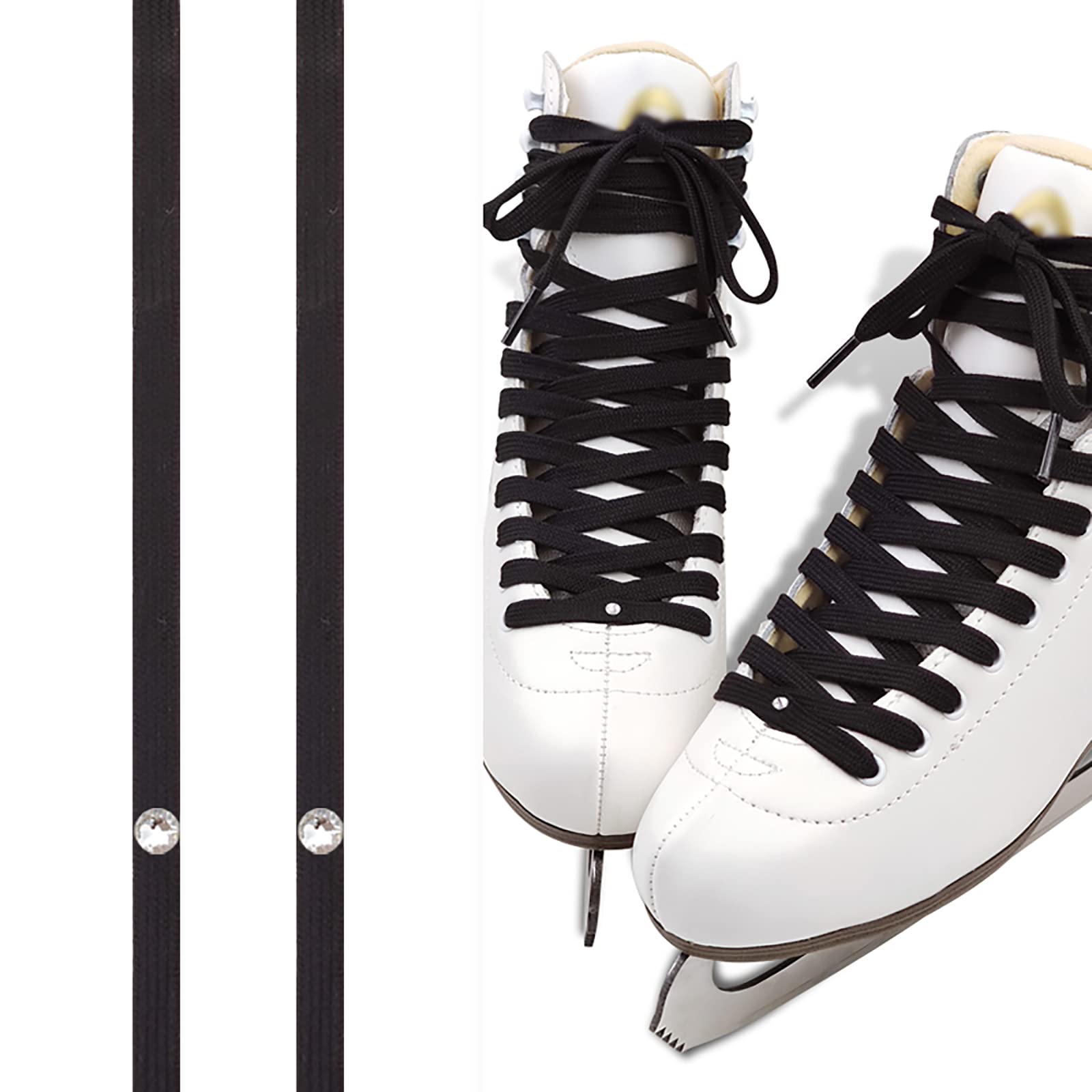 Schnürsenkel für Sneaker 1 Paar Hockey-Schlittschuh-Schnürsenkel, Hockey, Schnürsenkel for Hockey und Schlittschuhe, Schnürsenkel for Eishockey-Rollschuhe, Polyester/Baumwolle. Farbe: Baumwolle Reines