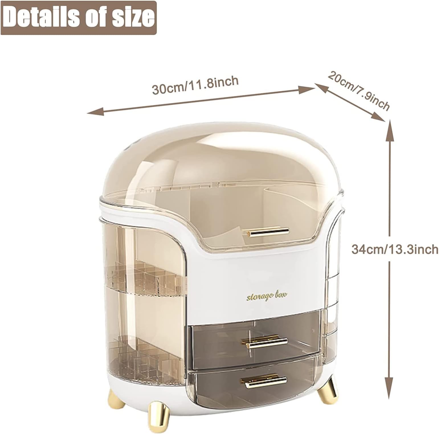U-HOOME Makeup Organizer,U-HOOME Cosmetic Display Case Make up Organizer Skin Care Organizer,SkinCare Organizers for Bathroom Countertop,Bedroom Vanity Organizer Desk and Travel (White)