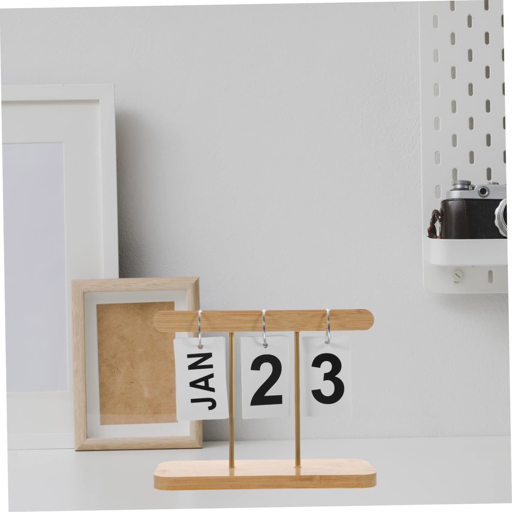TEHAUX 2pezzi Calendario Da Tavolo Legno Calendario Rustico Per Scrivania Accessorio Decorativo Per Ufficio e Casa Facile Da Cambiare Data e Mese Design Compatto e Resistente