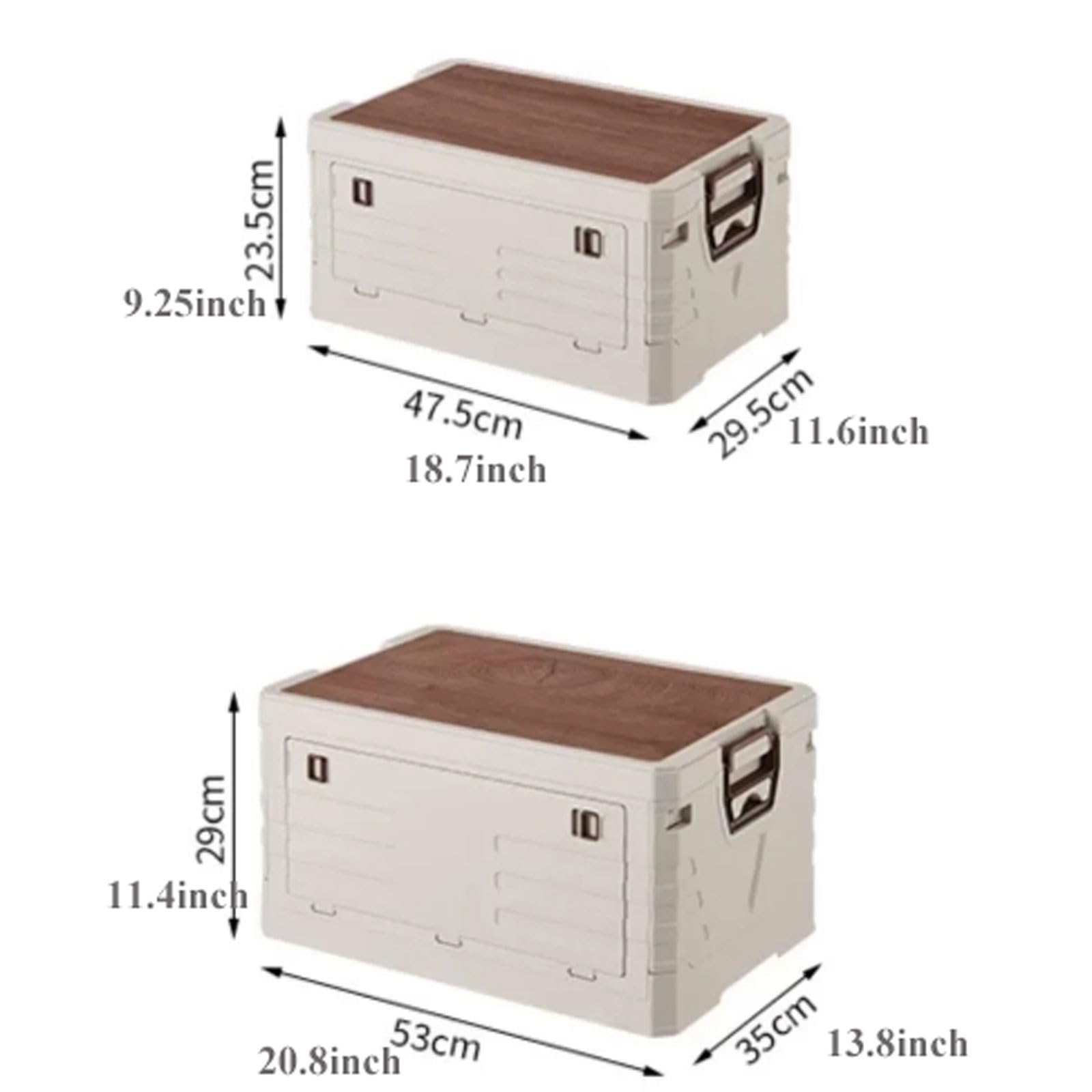 Camping Opbergbakken 35L opvouwbare opbergbakken met houten deksels en handvat, opvouwbare gereedschapskratten Buiten kamperen Draagbare opvouwbare opbergdoos Picknickmand, containers for het organise Camping Opbergbakken 35L opvouwbare opbergbakken met houten deksels en handvat, opvouwbare gereedschapskratten Buiten kamperen Draagbare opvouwbare opbergdoos Picknickmand, containers for het organise