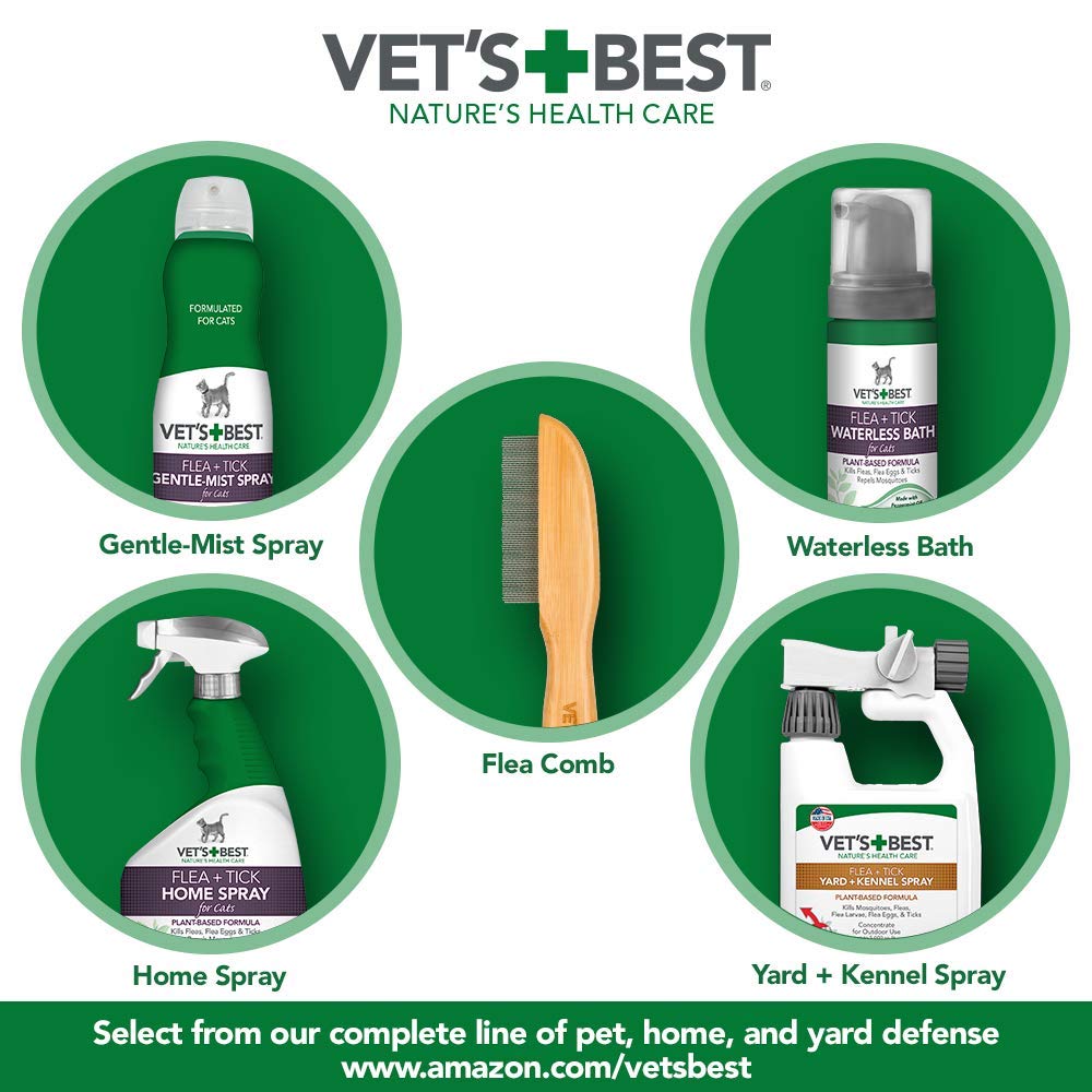 Vet's Best Flea and Tick Gentle-Mist Spray for Cats | Flea and Tick Spray  with Certified Natural Oils | Gentle-Mist Spray for Easy Application and ...