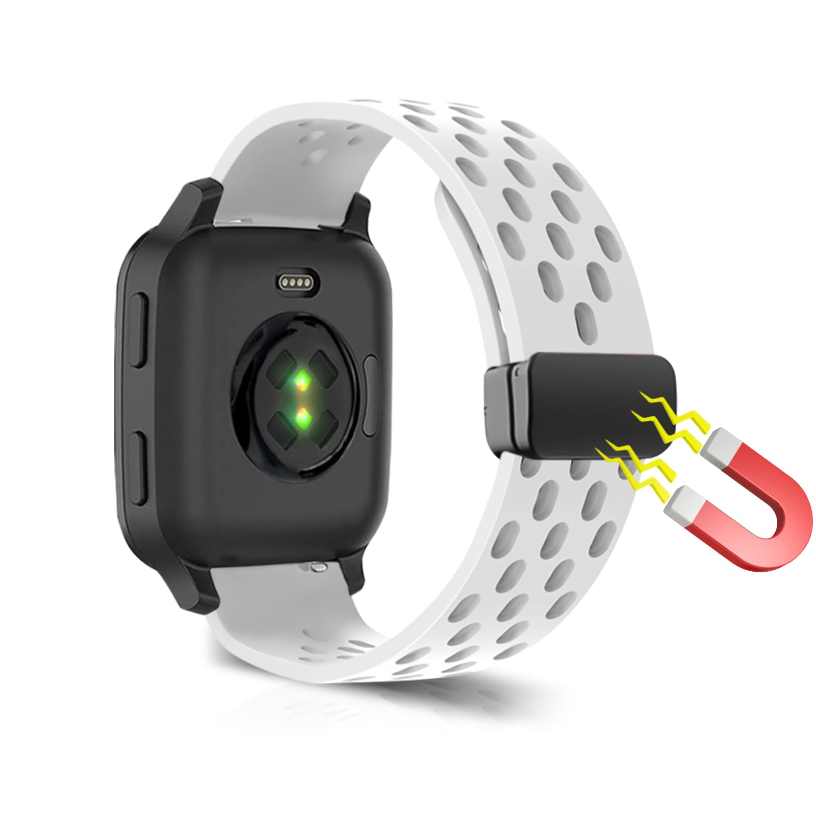 KoGiio 20mm Cinturino per Garmin Vivoactive 6 (42mm) / Approach S50 / S44 / Forerunner 165 Music/vívomove Trend, Doppia Faccia Morbido Silicone Sportivo Cinturino