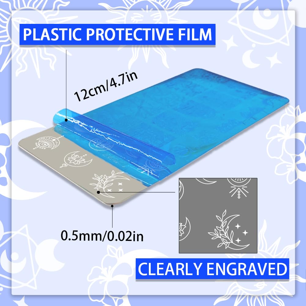 PH PandaHall 3pcs Astrolabe Nail Stamping Plates - Image 2