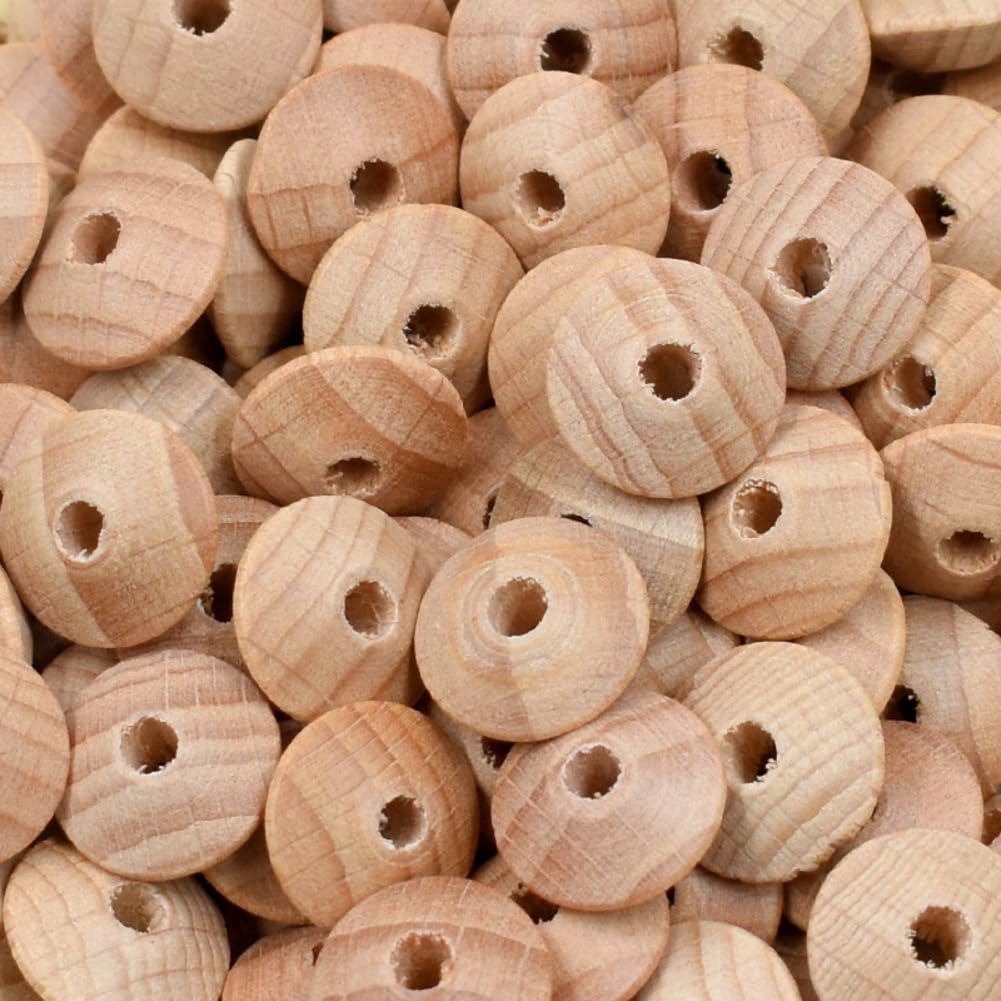 Drewniane koraliki, 500 sztuk, spodki, drewniane koraliki, dystansowe, płaskie koraliki ozdobne, koraliki do majsterkowania, do breloczków, liczydło, projektów DIY, bransoletek, naszyjników