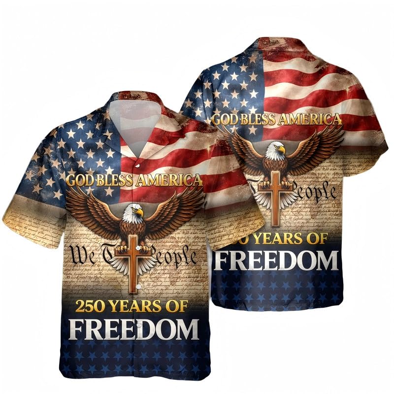 Camisa hawaiana de hombre para el Día de la Independencia en eventos de playa cómodos