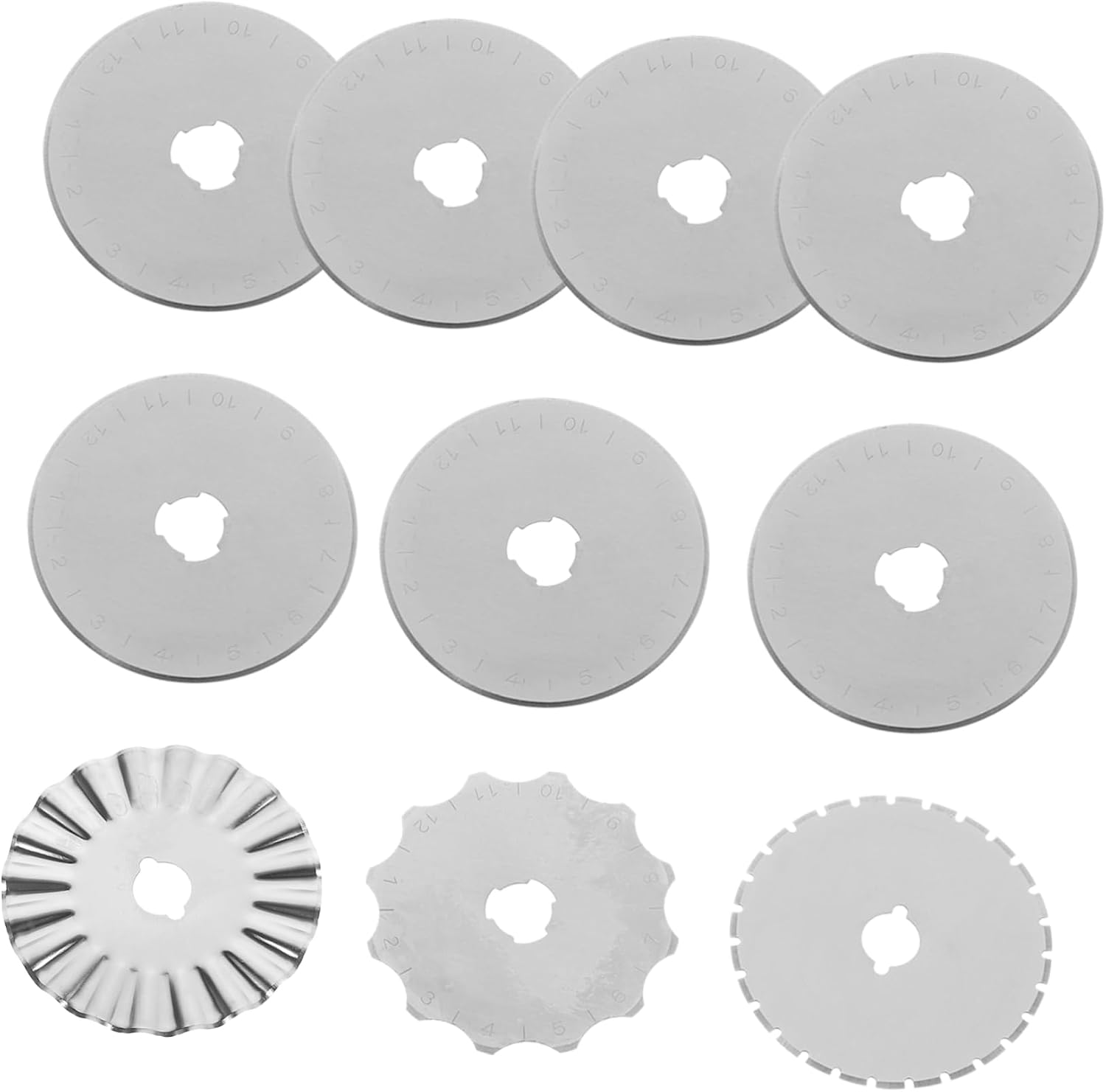 10pcs Quilting Cutting Blades Replacement Rotary Cutter Blades for Skip Rotary Cutter for Sewing Craft Quilting