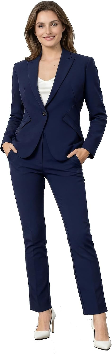 Marycrafts Women's Blazer Pant Suits Set Business Professional Workwear Suit