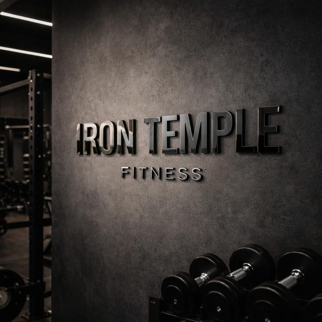 3D Acrylic Gym Wall Sign – Raised Gloss Black Business Logo Sign – Fitness Studio Personal Training Gym Interior Branding Sign