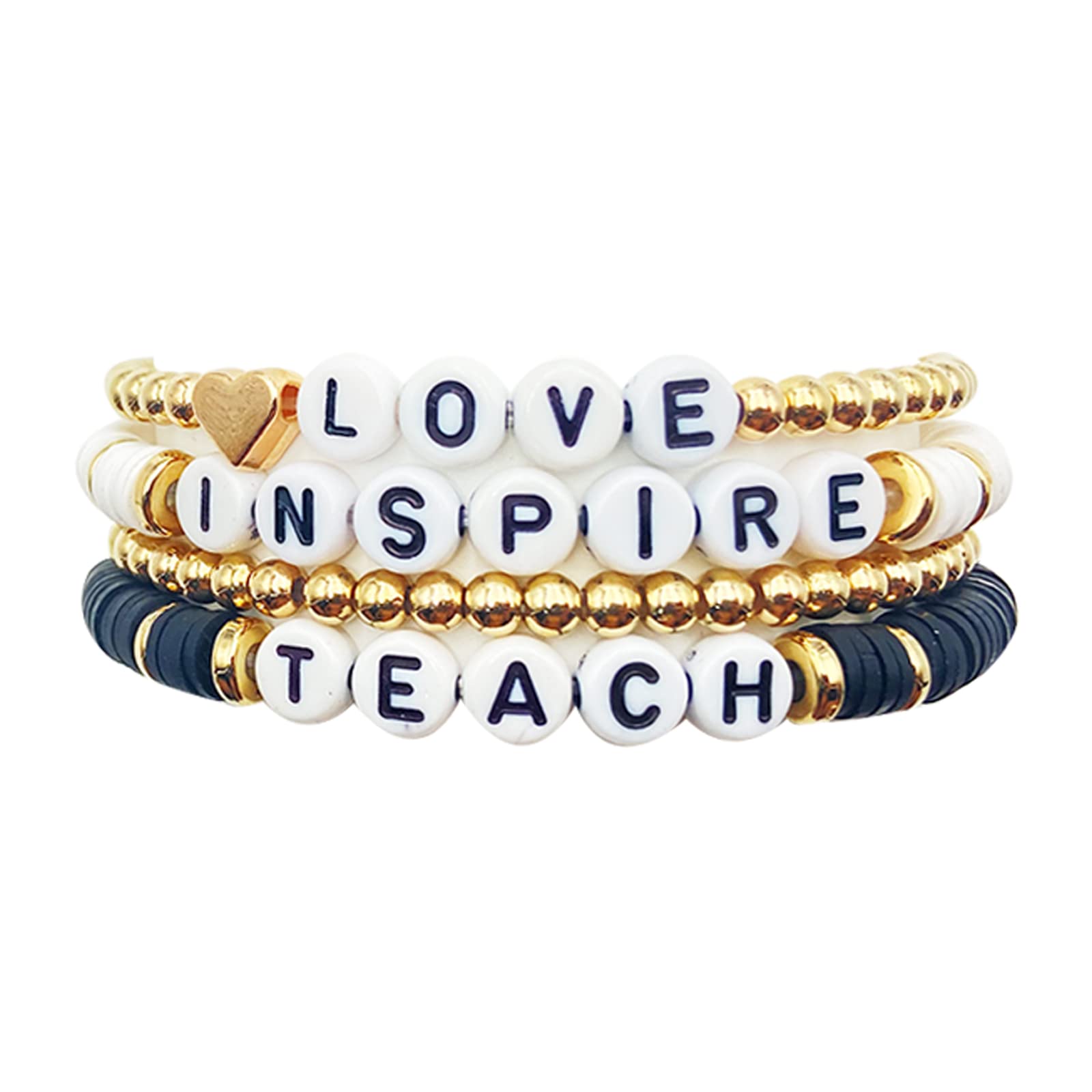 Beaded Teacher Bracelet for Women Teacher Appreciation Gifts Bracelet Love Teach Inspire Beaded Teacher Bracelets Appreciation Gifts