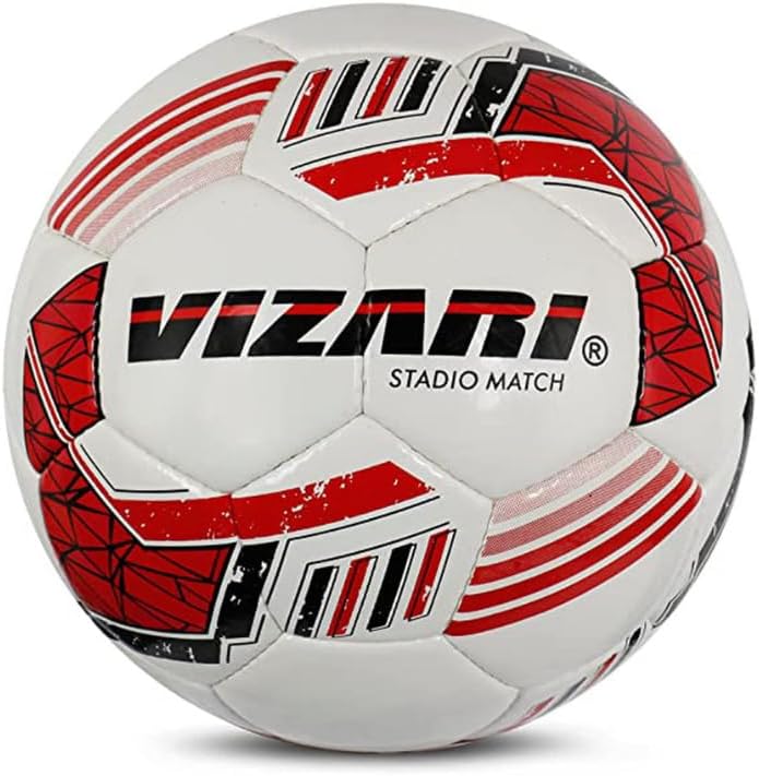 Vizari Stadio Match NFHS – Balón de fútbol para sesiones de práctica y juegos oficiales, 32 paneles cosidos a mano, pelota de fútbol para niños,