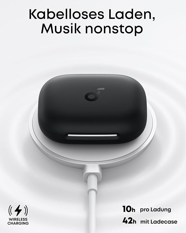 soundcore AeroFit 2 nyitott fülhallgató, állítható fülfüggelékek, mély basszus, 42 órás játékidő, Bluetooth 5.4, vezeték nélküli töltés, IP5 - black, standard