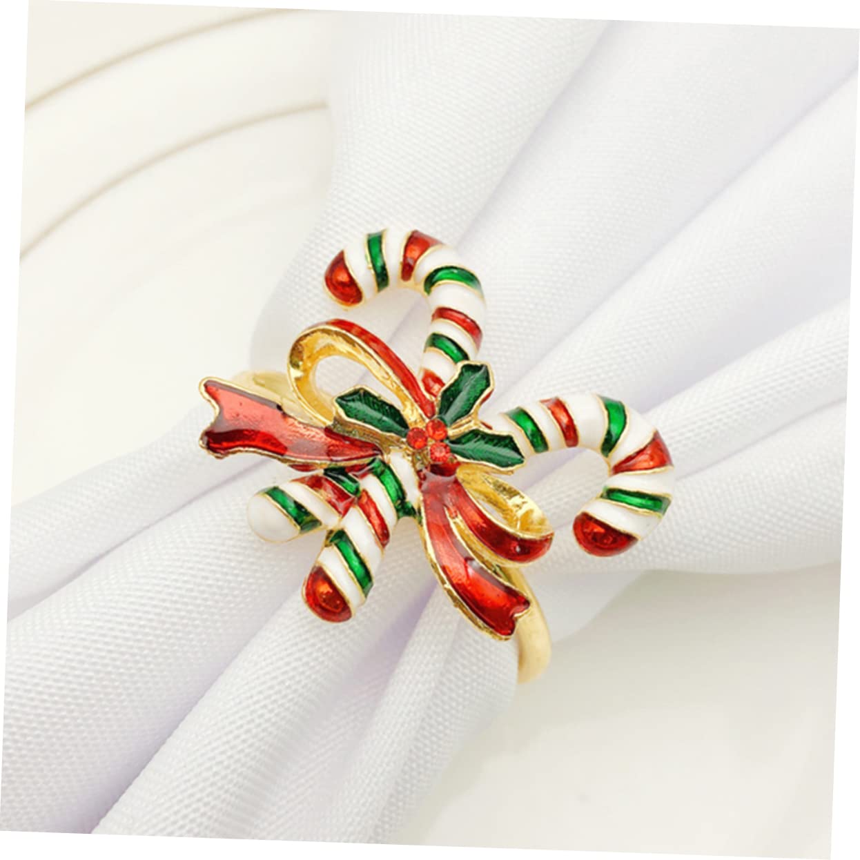 OUNONA 12stücke Teiliges Weihnachtsserviettenringe Aus Legierung Elegante Tischdekoration Für Festlichkeiten Für Weihnachten Hochzeiten Und Partys Rot Und Grün