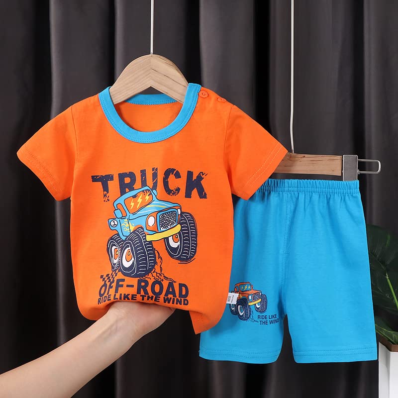 Image of Bold N Elegant Cotton Cute 3d Cartoon Printed Half Sleeve T-Shirt And Shorts Clothing Set For Infant Toddler Baby Boy Girl
