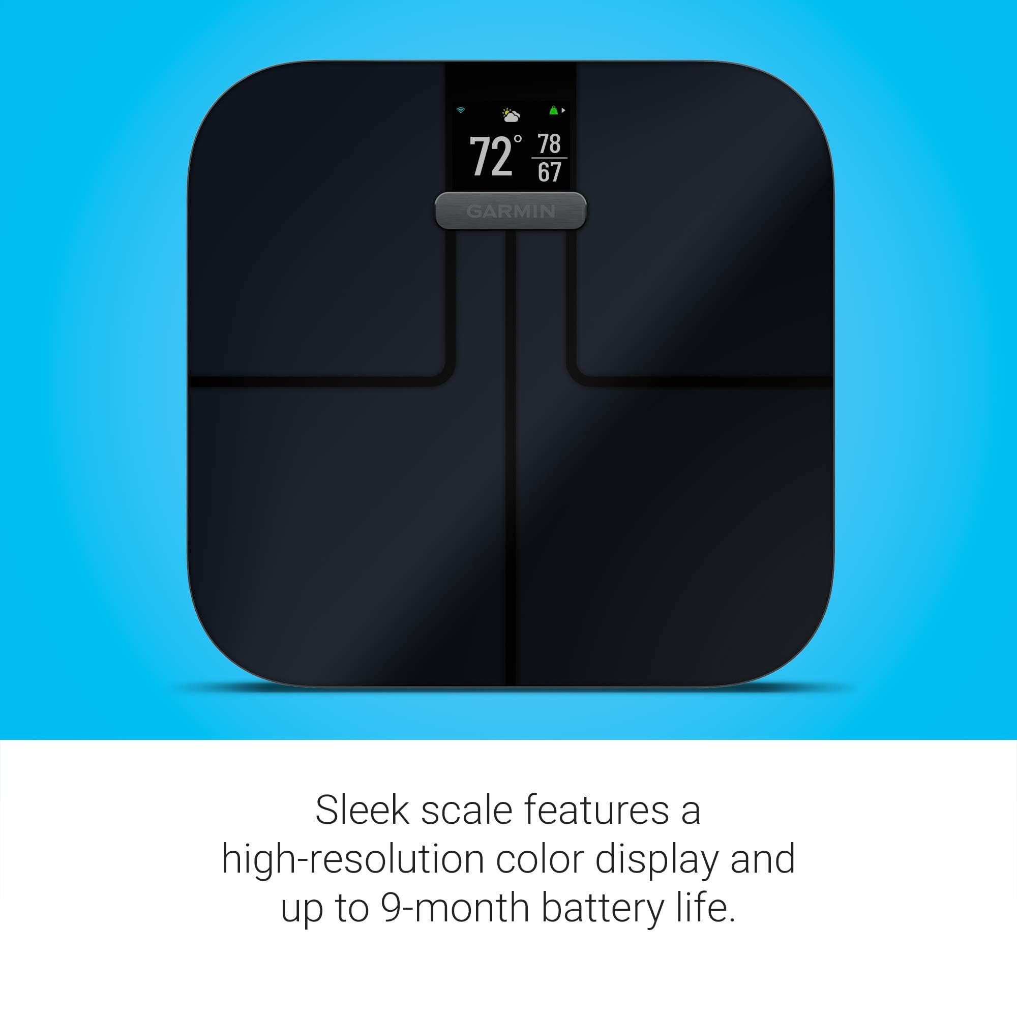 Garmin Index S2, Smart Scale with Wireless Connectivity, Measure