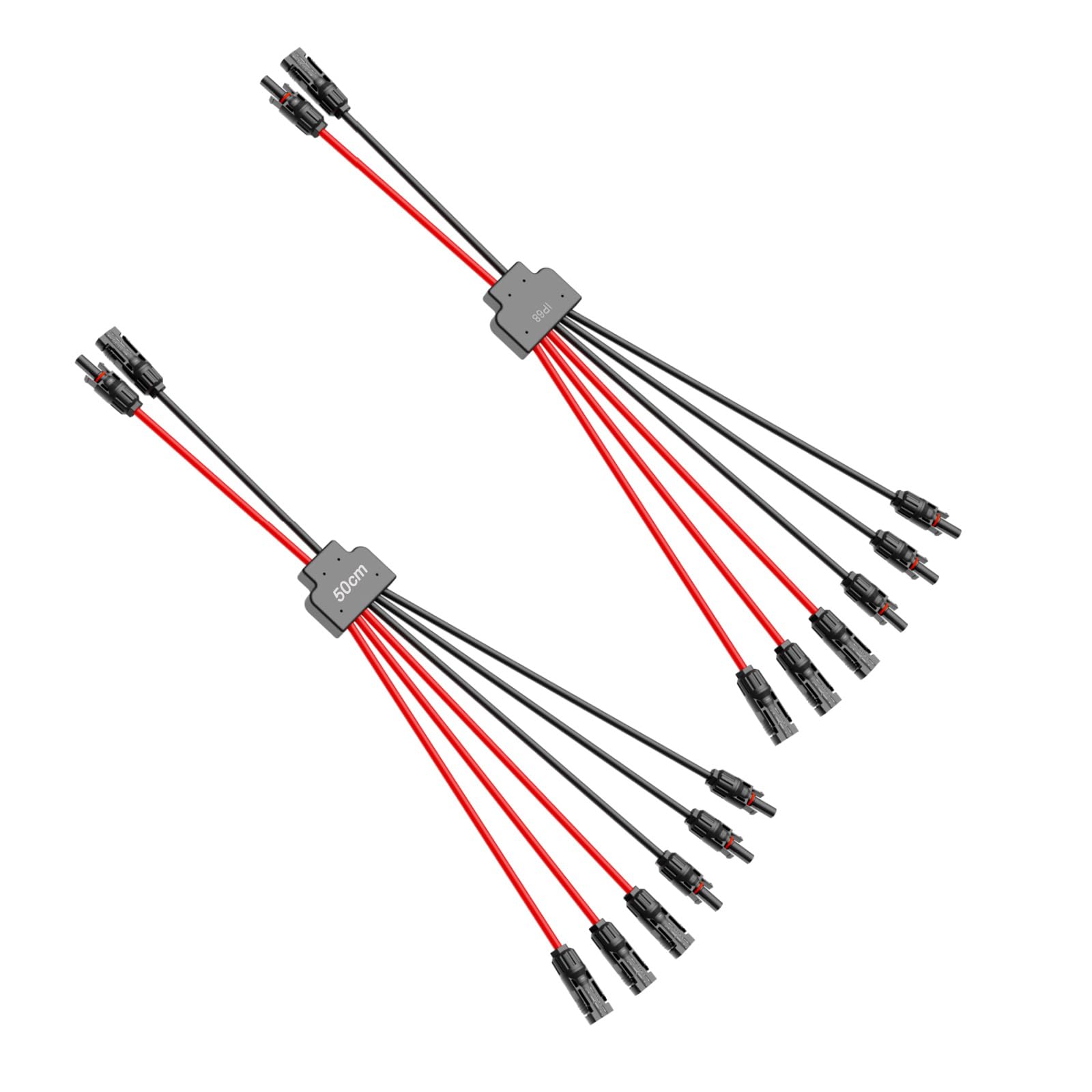 MXRPV Solar-Anschlusskabel,Solar-Panel Y Zweig Parallelverbinder,30A 1000V 6mm² 2 bis 4 Splitter Solar-Panel-Steckverbinder Verlängerungskabel Solarkabel Stecker