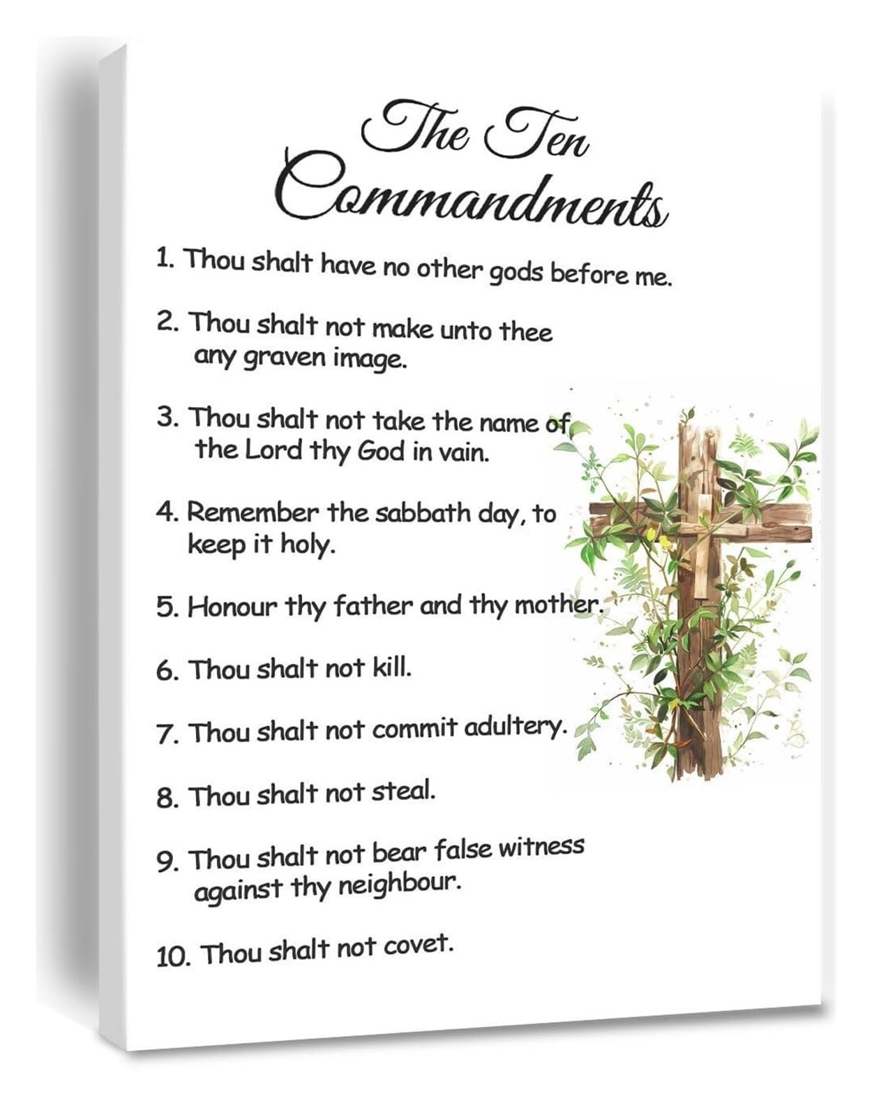 SMGLRUEAT Ten Commandments of God Christian Art, Unframed Canvas Poster, Bible Law Print for Home Altar, Worship Room, Gift for Pastor(Unframed,12x18inch(30x45cm))