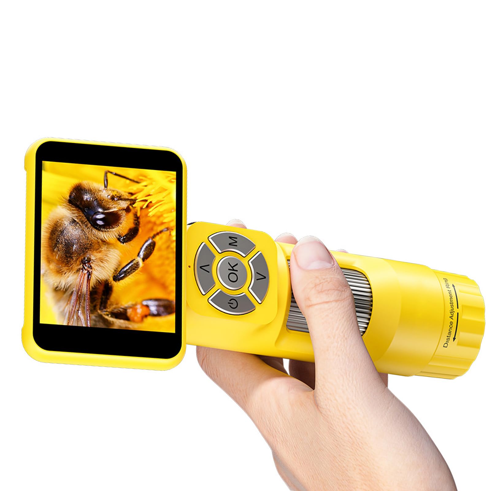 Microscopio Digital de Mano, Pantalla IPS de 2,8 Pulgadas, Aumento de 120X, 8 Luces LED, Lupa Portátil Recargable, Microscopio de Bolsillo con Pinzas para Diapositivas para Adultos y Niños