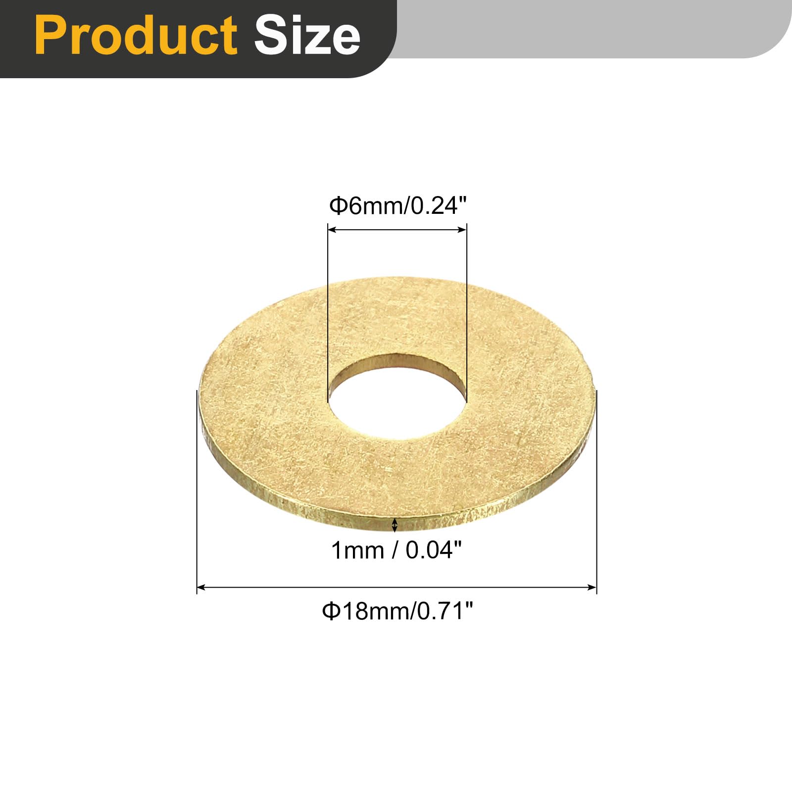 QUARKZMAN 8 Pz Rondelle Ottone M6 Rondella Piatta, 18mm OD, 1mm Spessore Guarnizione Metallo Anello per Viti Bulloni Dadi