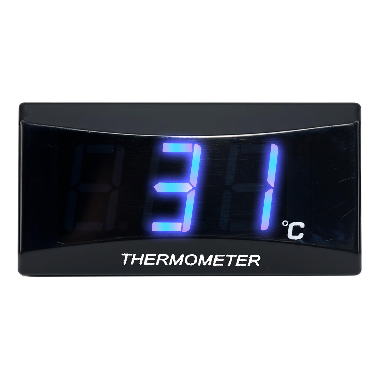 Riloer Thermomètre Eau Moto Digital avec Capteur à Filetage M10, Jauge de Température LCD Étanche avec Rétroéclairage Bleu, Universel pour 12V Scooter, Racing, VTT, 50cc