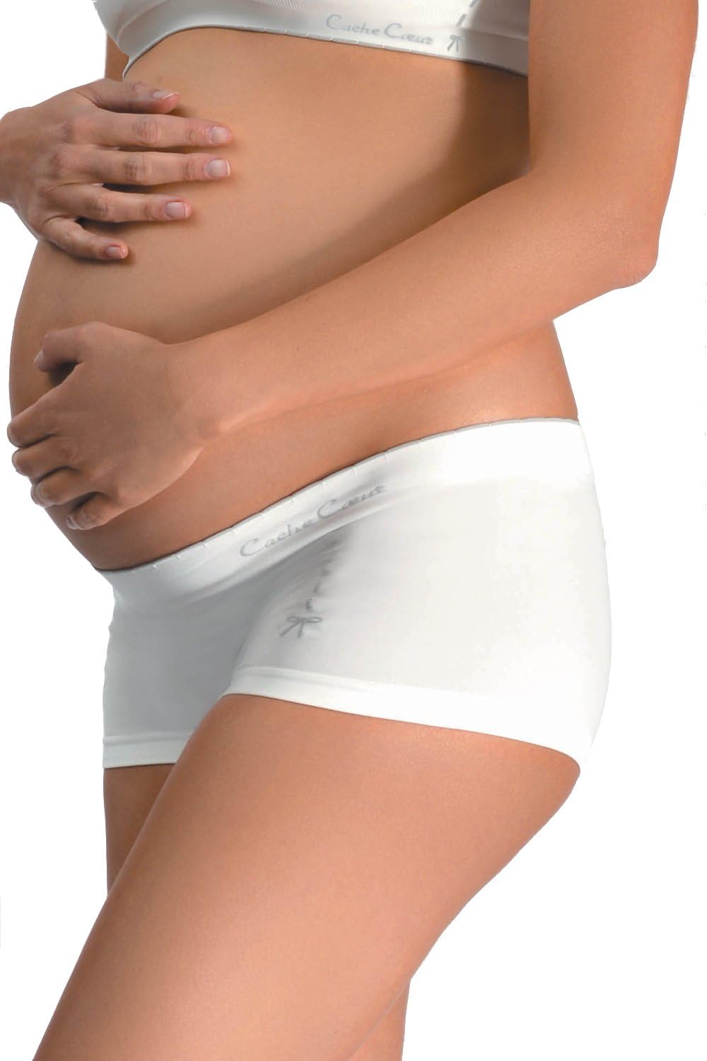 Cache Coeur Seamless Maternity Shorts (Medium, IVORY)