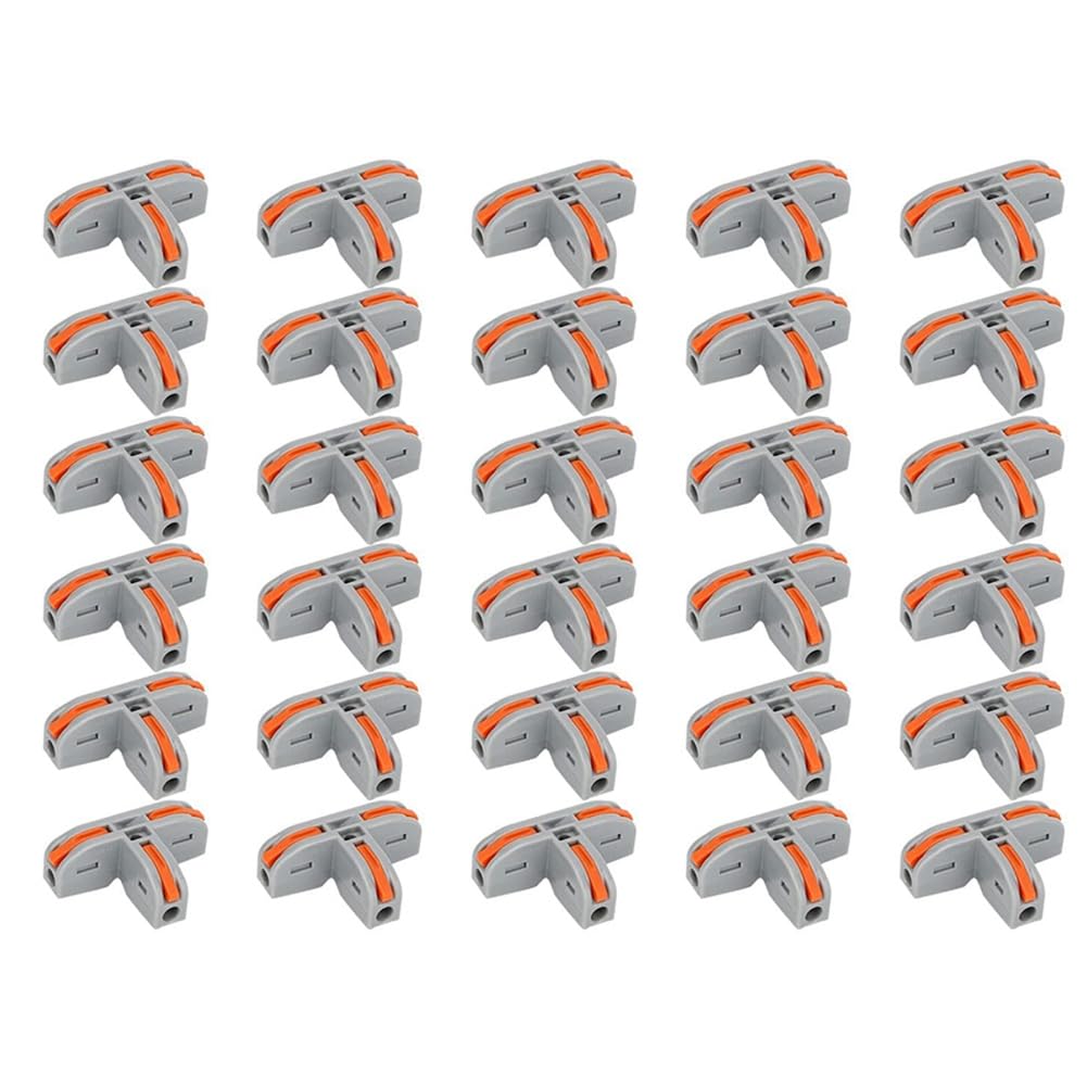pofaa 30PCS T Shape Lever Nut Wire Connector, Quick Splitter 3 Way Electrical Connectors