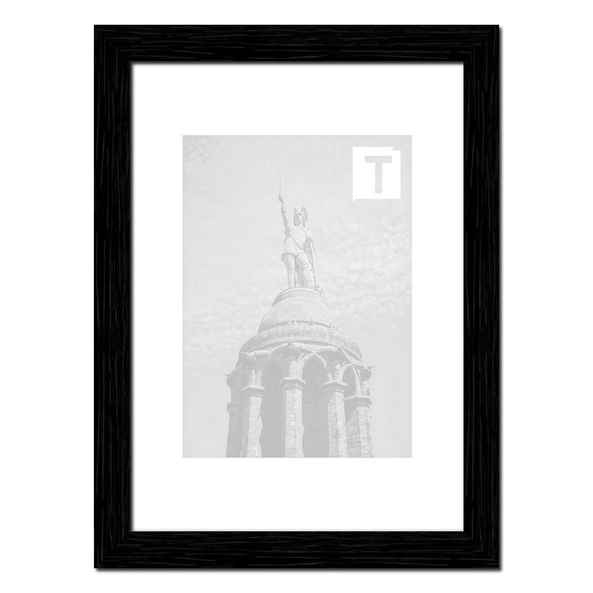 Echtholz-Bilderrahmen Jessica Schwarz 59,4 × 84,1 cm A1 Museumsglas 2mm Maserung Natur skandinavisch