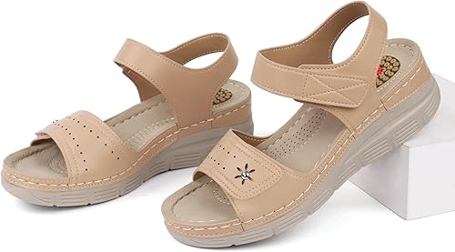 Miniatura 4 de JABASIC Sandalias cómodas para mujer, sandalias ortopédicas para caminar, sandalias ortopédicas con soporte para el arco