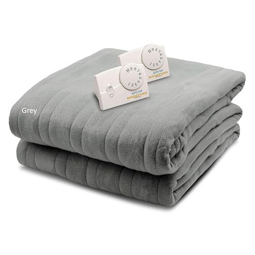Biddeford Blankets Comfort Knit Heated Blanket with Therapeutic Heat Settings, Machine Washable, Safety Tested & Approved - Perfect for Warm, Cozy Nights, Analog Controller, King, Grey